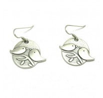 E000630 Sterling silver earrings solid Two Birds 925 Empress